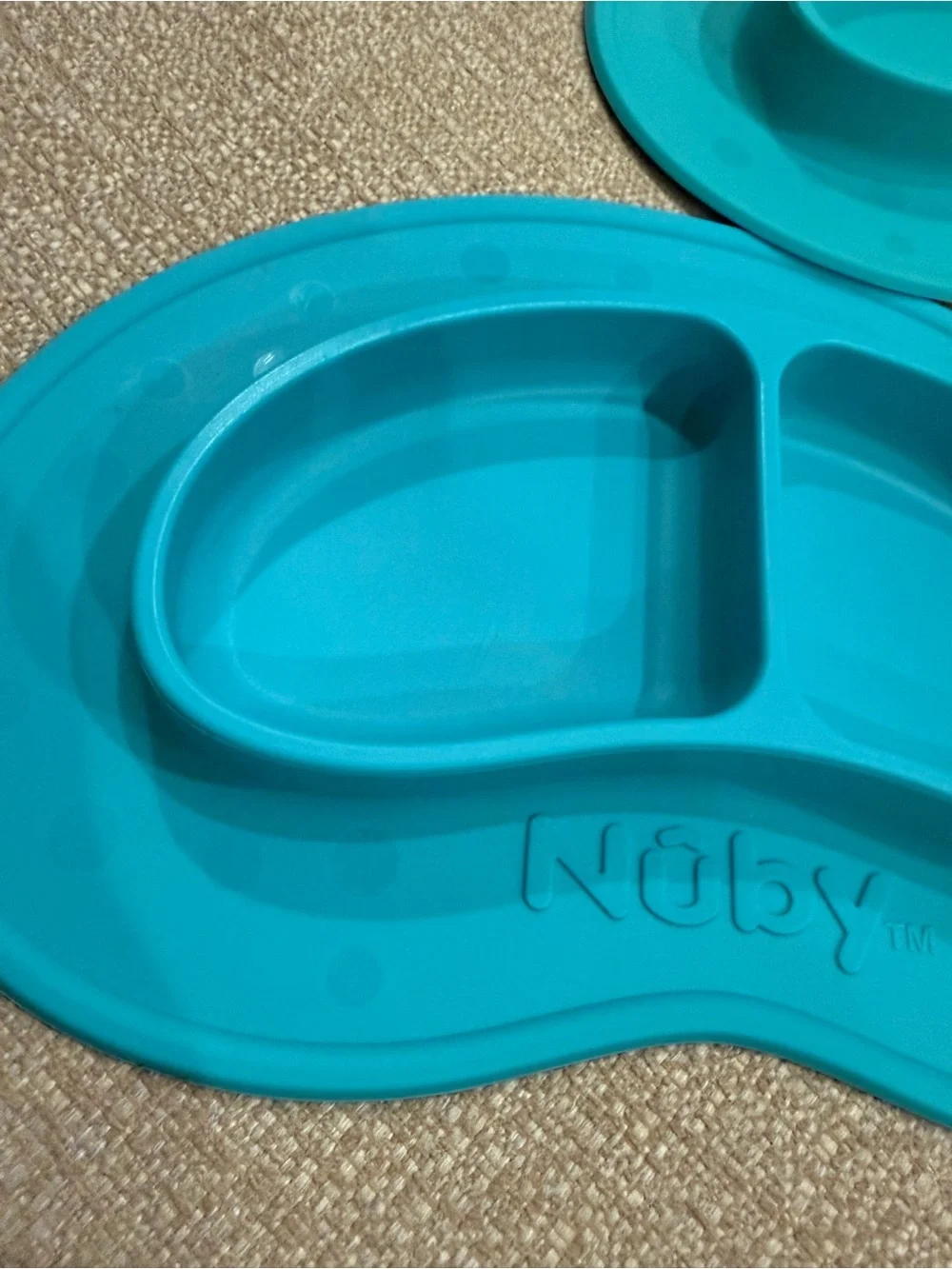 Nuby Blue Silicone Divided Plate - Set of 2